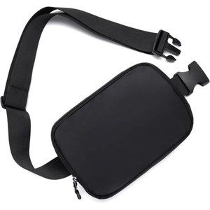 Belt bag Fanny pack crossbody bags Waist packs with 3 Pockets (black)
